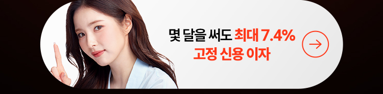 몇 달을 써도 최대 7.4% 고정 신용 이자