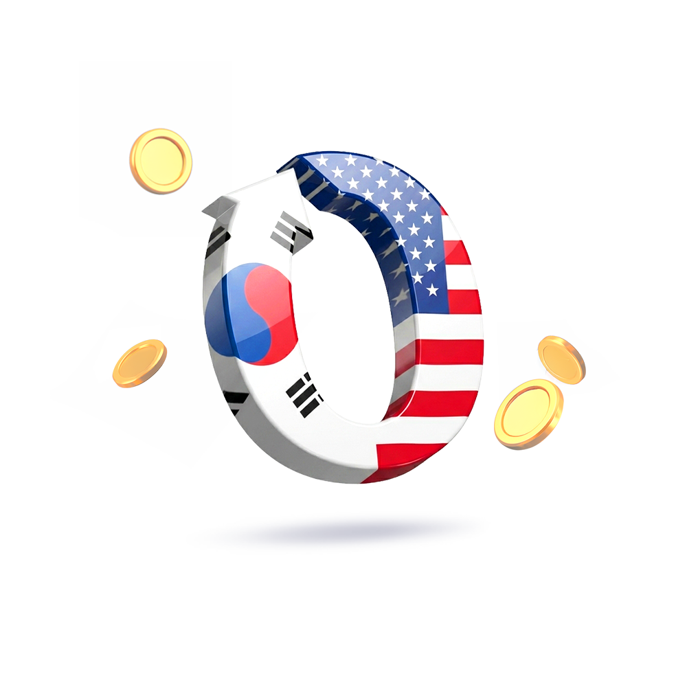 태극기 무늬의 0원 모양 배너