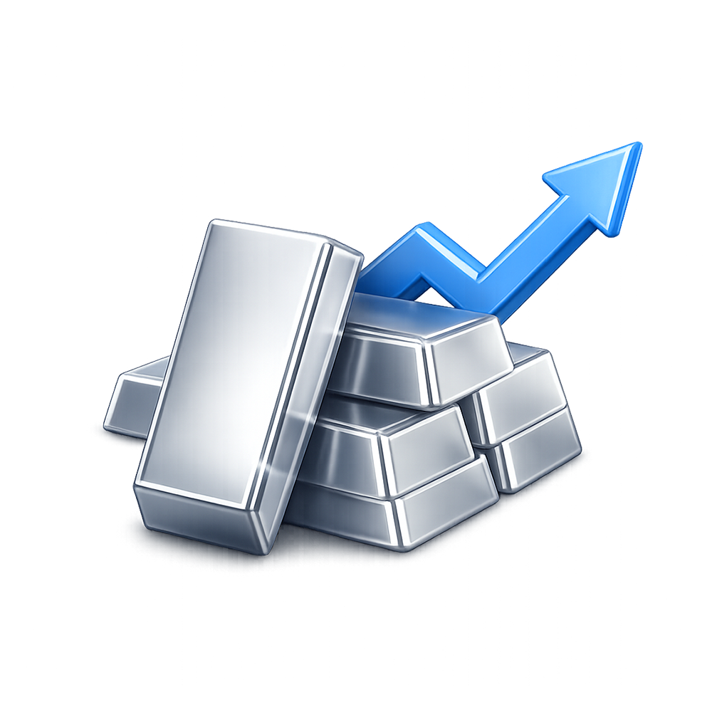 실버바 그림 뒤에 차트가 올라가는 모양 배너