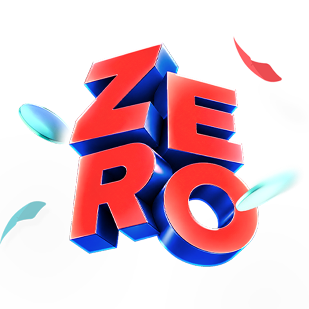 zero글자 주변에 낙엽이 떨어지는 모양 배너
